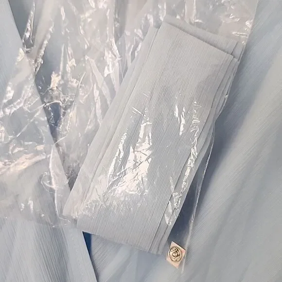 FASHION Women's midi dress, Size XL, Light blue, belt, NWT - Picture 5 of 5